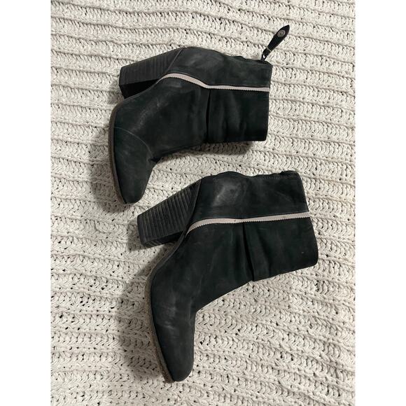 Rag & Bone Newbury Classic Ankle Boots Leather White Piping Womens Size 5 Black - Picture 3 of 10